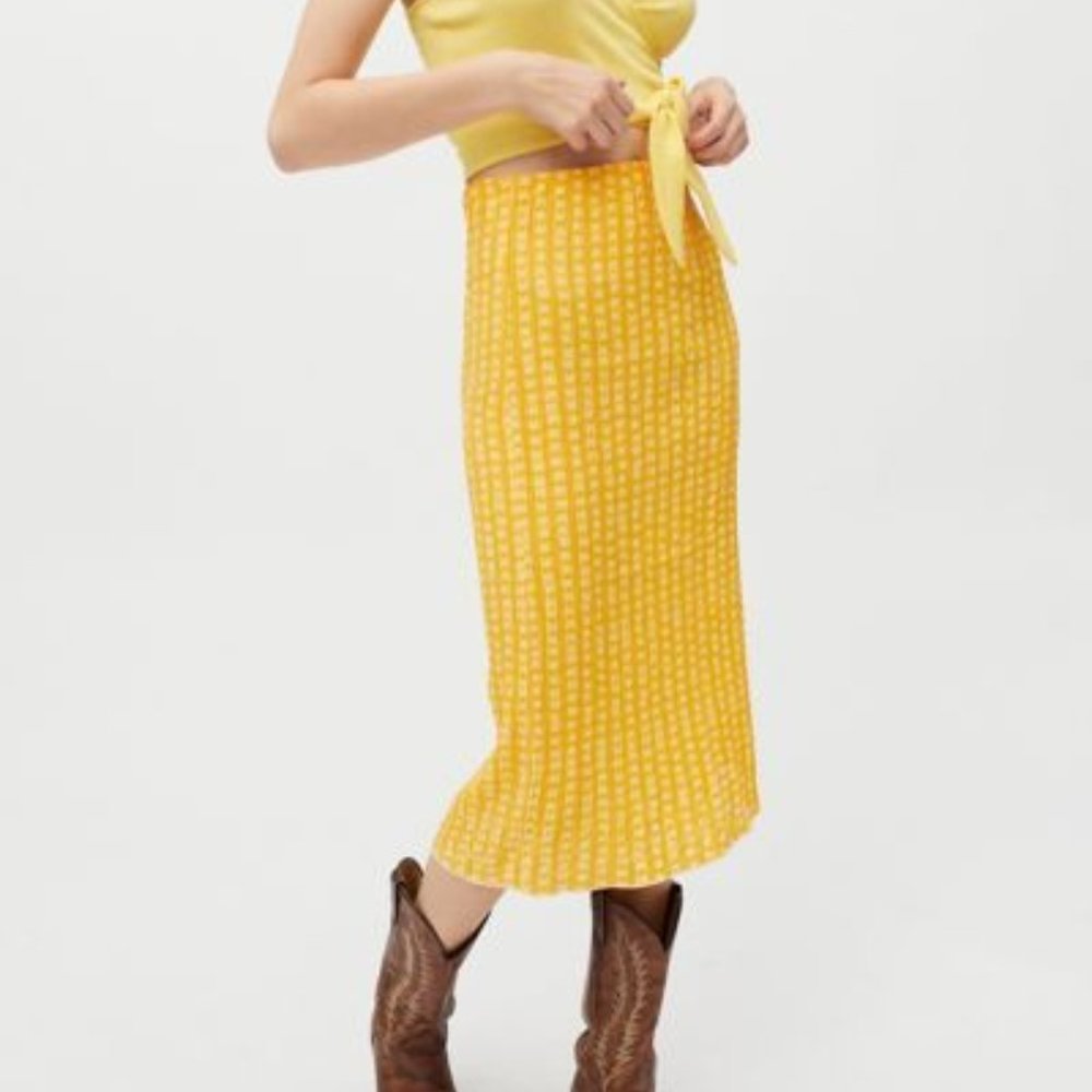 NWT UO Luna Printed Midi Skirt